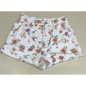 American Eagle Shorts 4 High Rise Floral Mom Jean Pleated Front Flowers
